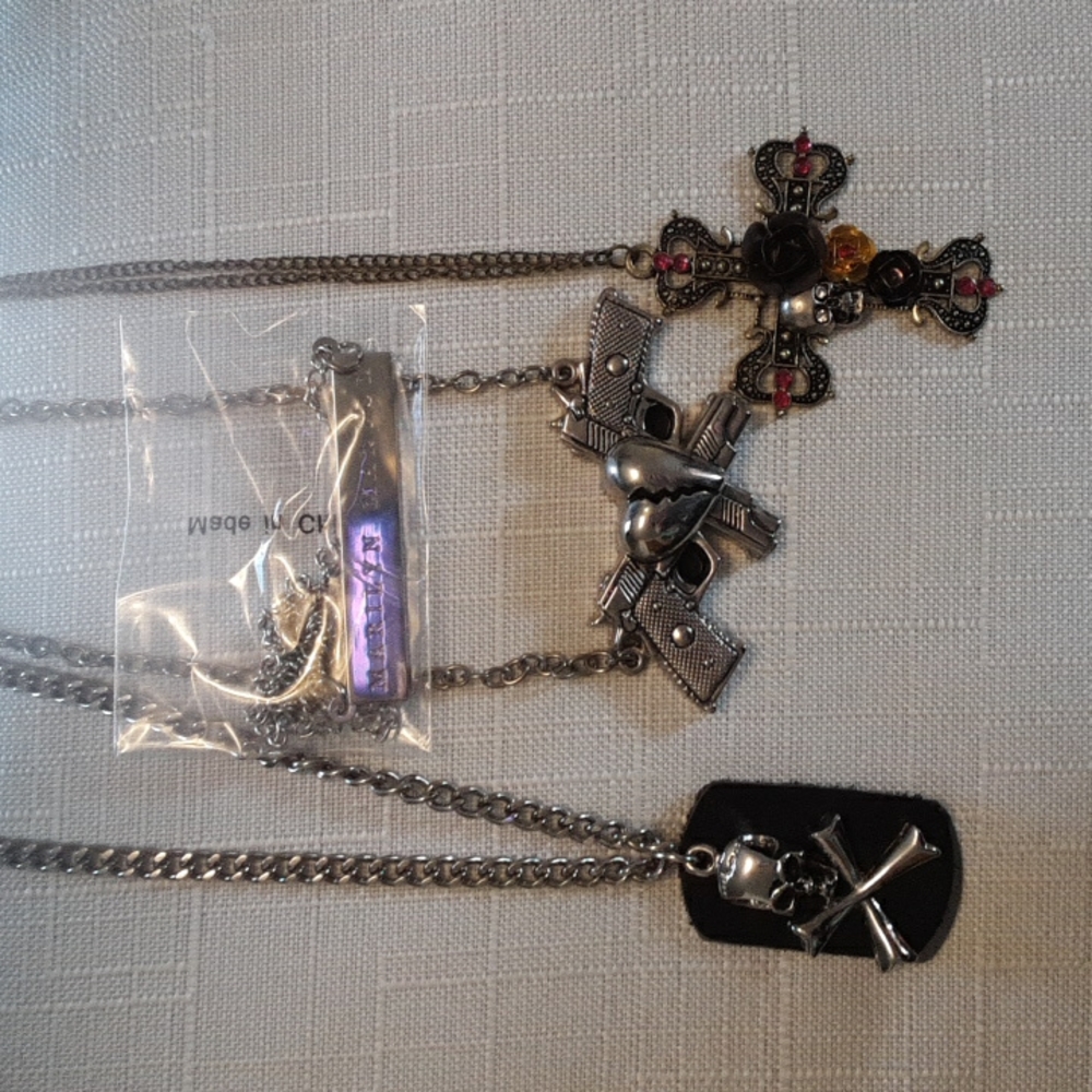 Set of 4 goth necklace bundle